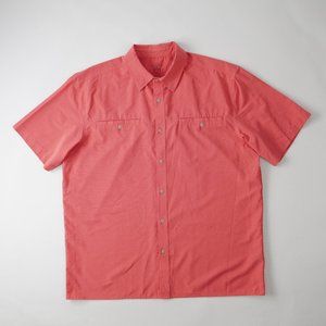 RailRiders Shirt Button Up Short Sleeve Breathable Outdoor Coral Red Men Size XL